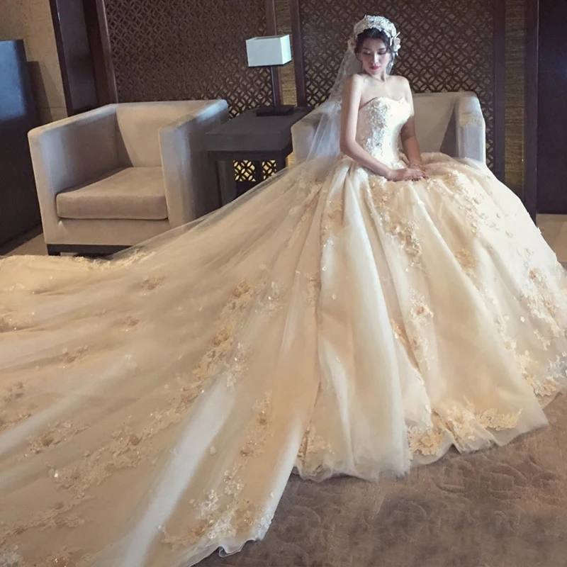 Роскошное бальное платье vestido de noiva кружевные свадебные платья с цветами и