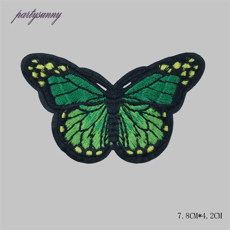 PF 10pcs/lot Colorful Butterfly Patches Appliques Embroidery Patch Thermo-stickers Stripes for Clothes Backpack Decoration TB034 | Дом и сад