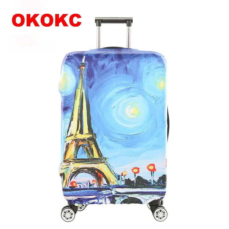 Чехлы для багажа OKOKC Paris Tata с принтом Эластичный пылезащитный чехол чемодана 18 32