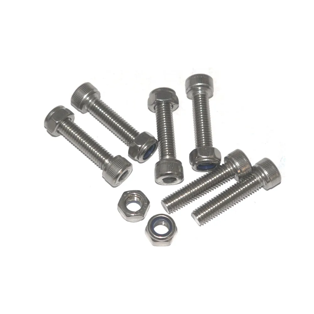 10 шт. винты с нейлоновой вставкой из нержавеющей стали|nylon screw|screw nut bolthex screw |