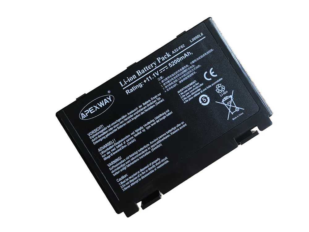 Apexway 11,1 V батарея A32-F52 A32-F82 для Asus K50A K50AB K50AD K50AE K50AF K50C F52 F82 K50 K40 K40E K51 K60 K70