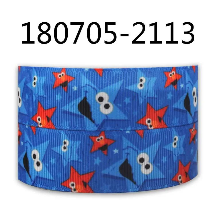 180705-2113 10 метров-разных размеров-Улица Сезам печатных Grosgrain ленты-мультфильм лента-Элмо и друзья - Цвет: 180705-2113
