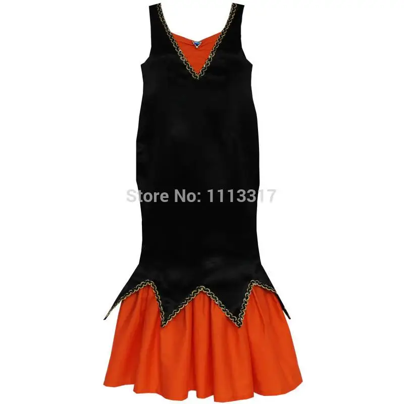 Sunny Fashion платья для девочек Хэллоуин Ведьма Костюм Черный оранжевый Тыква Хлопок