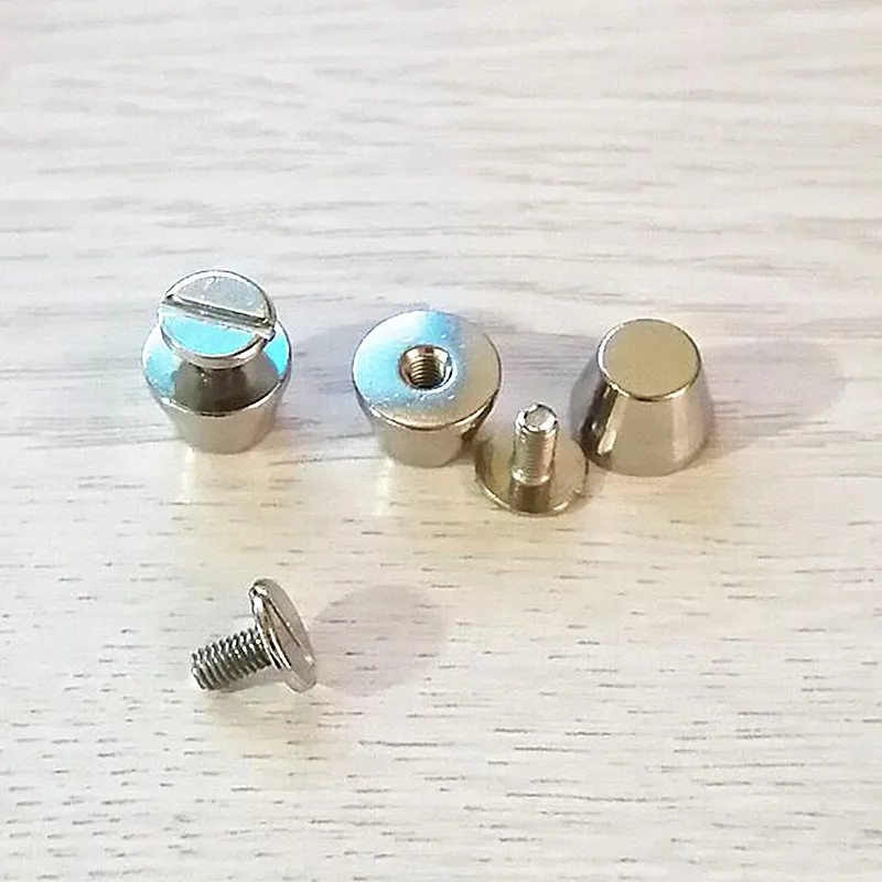 Антикварное серебро XUNZHE 10 шт. ковш заклепки DIY винт с покрытием Медь плоская заклепка Кнопка багаж ножные кожаные винты металлические заклепки для одежды - Цвет: Антикварное серебро
