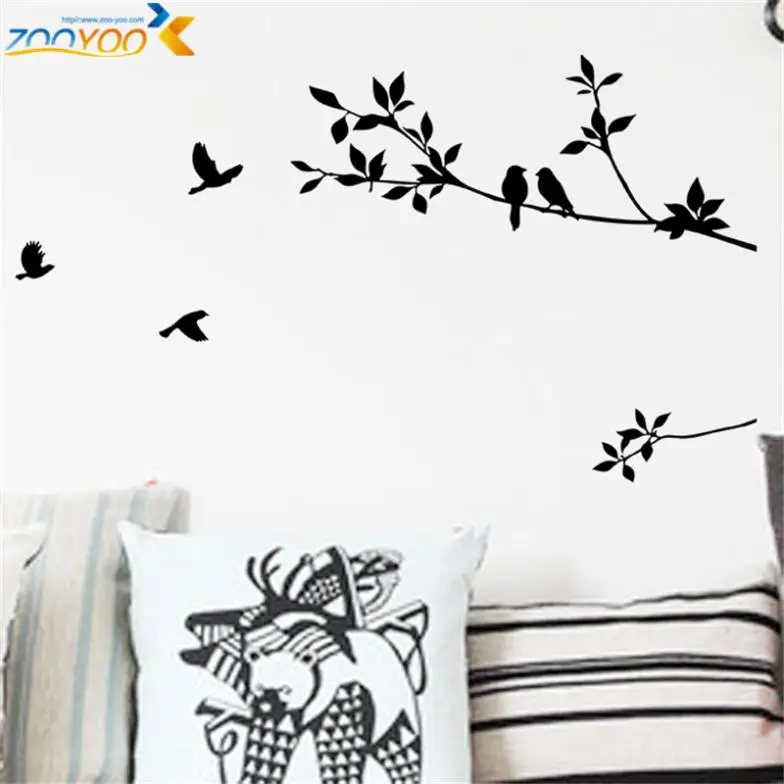 Декоративные наклейки на стену с птицами ветвях и дереве 8171 | Дом сад