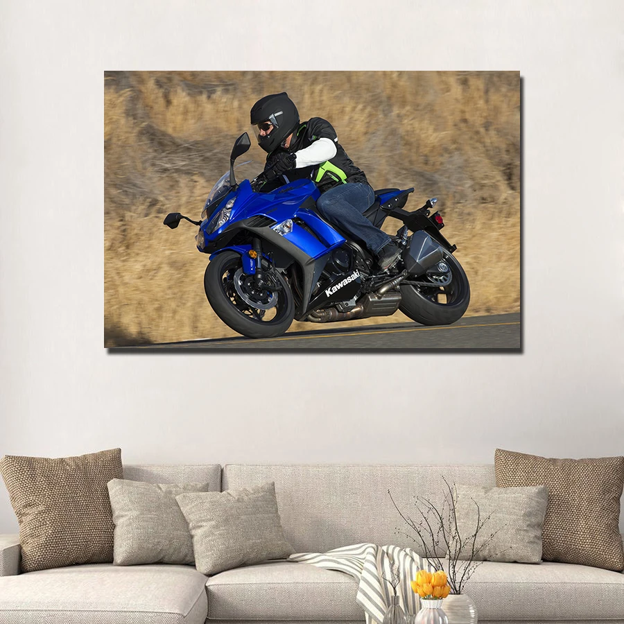 1 шт. холст живопись Kawasaki Ninja 1000 супер мотоцикл HD плакаты и принты настенные
