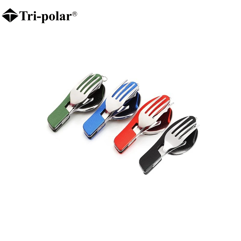 Складной набор из вилки ложки и ножей нержавеющей стали|outdoor tableware|picnic cutlerystainless
