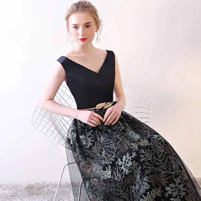 Красота Эмили новый вечерние платья 2018 халат де mariée Формальные Длинные Золотой