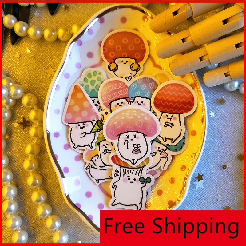 31pcs Happy mushroom personalized scrapbook Stickers scrapbooking material sticker happy planner craft Diary vellum | Дом и сад