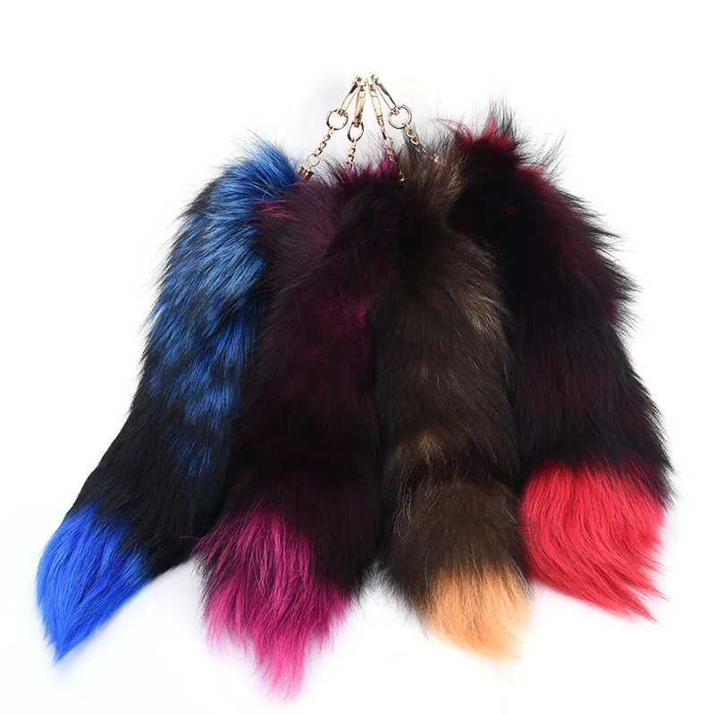 

1 Pcs Women Fox Fur Tail Tassel Bag Tag Charm Handbag Pendant Accessory Fashion Large Bag Parts4 Colors