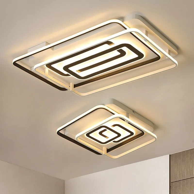 Прямоугольный светодиодный светильник для гостиной спальни затемненный пульт