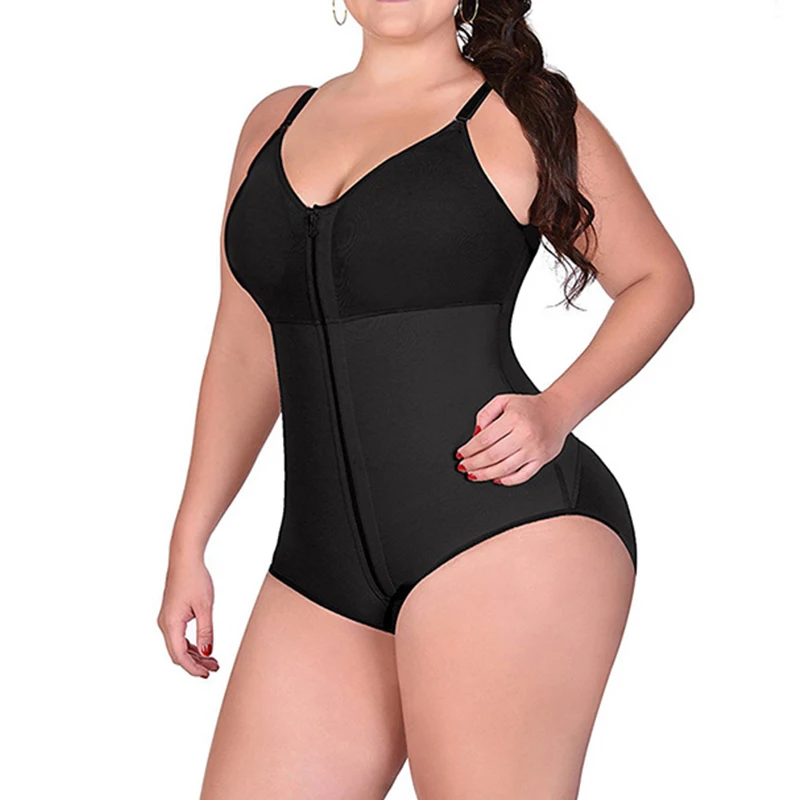 Корректирующее белье, контроль живота, бесшовное боди, тренажер для талии, для женщин, для похудения, для всего тела, Корректирующее белье размера плюс, S-6XL, застежка-молния, с бюстгальтером