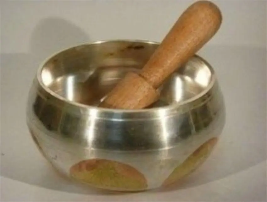 Азиатская тибетская медная Поющая чаша с золотым покрытием A | Дом и сад