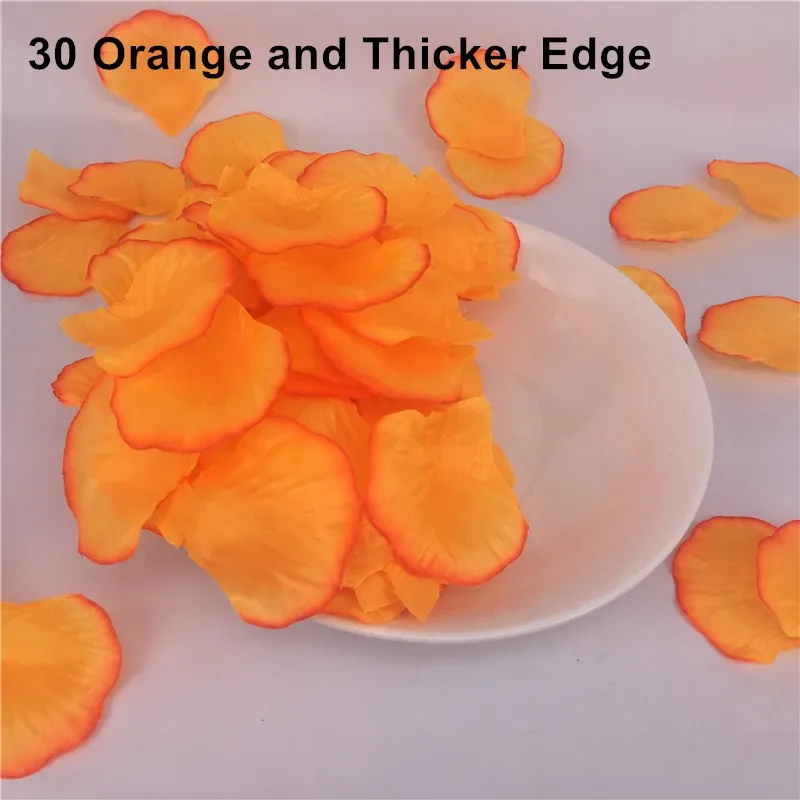 30 Orange Thicker Ed Свадебные картины украшения романтические фиолетовые красные цветы Свадебные вечерние аксессуары розовые лепестки де Роза искусственные 500 шт - Цвет: 30 Orange Thicker Ed