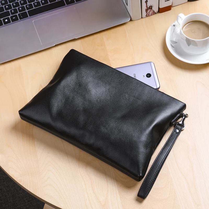 BAQI Brand Men Handbags Genuine Leather Sheepskin High Quality 2019 Fashion Men Wallets Clutch Bag Purse Card Holder Phone Bag