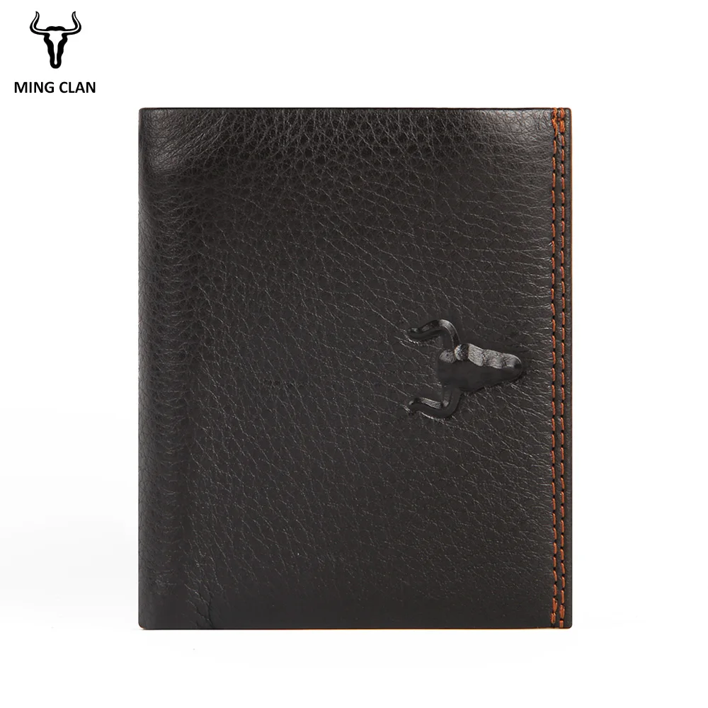 Mingclan Men Short Mini Wallet Casual Genuine Leather Male Wallet Purse Standard Card Holders Wallets For Men Small Photo Pocket