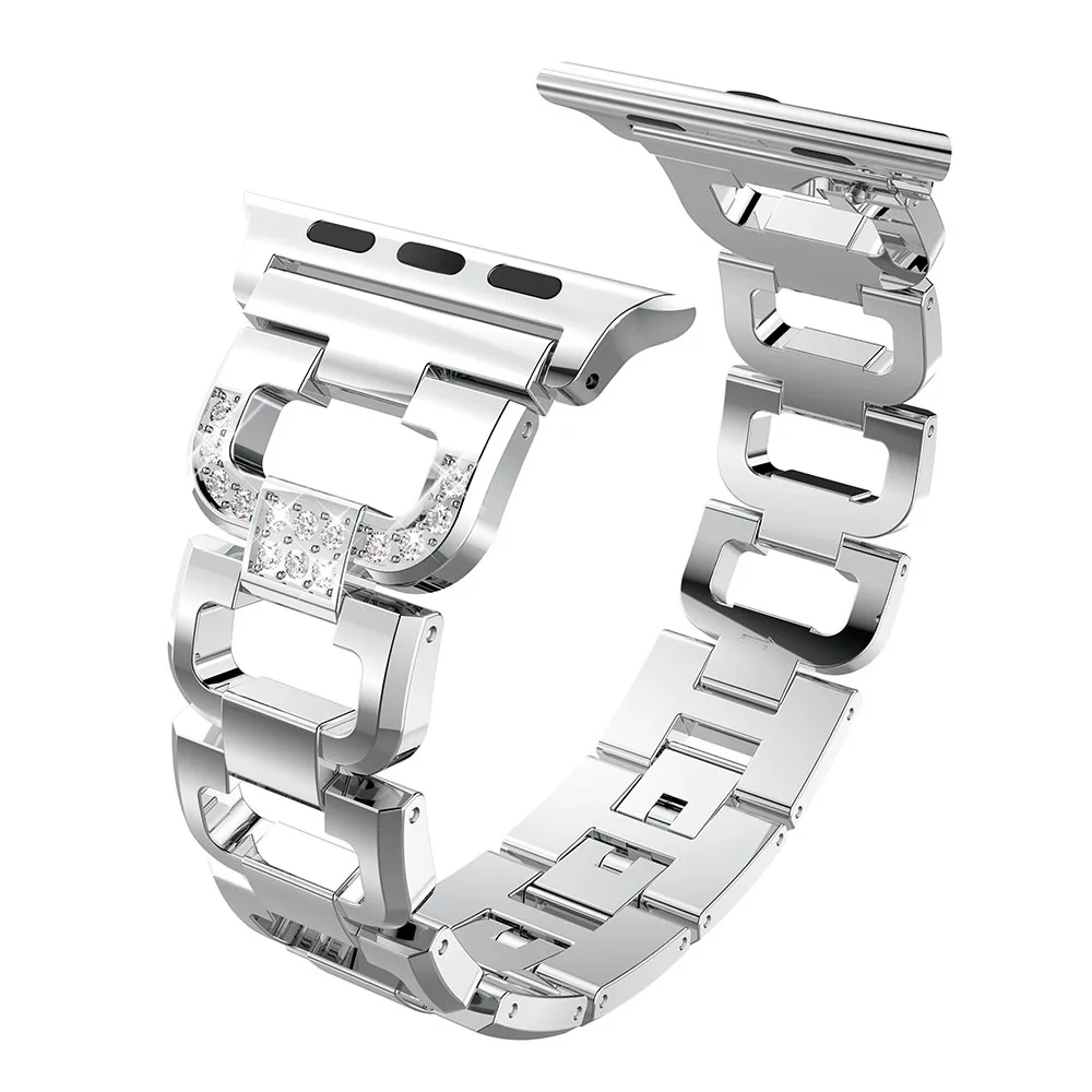 Ремешок из нержавеющей стали для Apple Watch Band 38 мм 40 42 44 браслет iWatch 6 5 4 3 2 1 SE модные