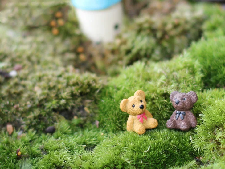 Медведь фигурки Декоративные искусственные животные статуя jardin миниатюрный мох