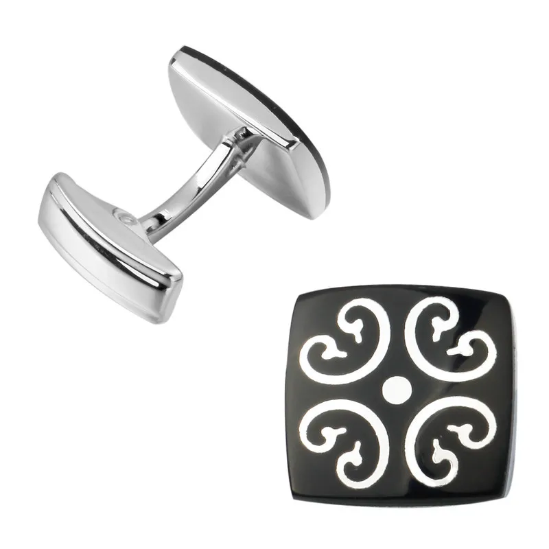 KC новые высококачественные Популярные черные мужские свадебные золотые запонки