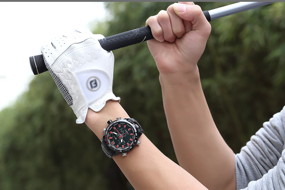 NAVIFORCE мужские часы цифровые аналоговые спортивные мужские s наручные часы лучший бренд класса люкс Военная Нержавеющая сталь светодиодный кварцевые мужские часы 9093