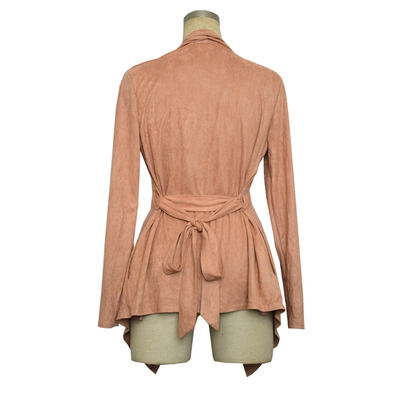 Куртка бомбер женская из искусственной замши с длинным рукавом 2 цвета|coat slim|long