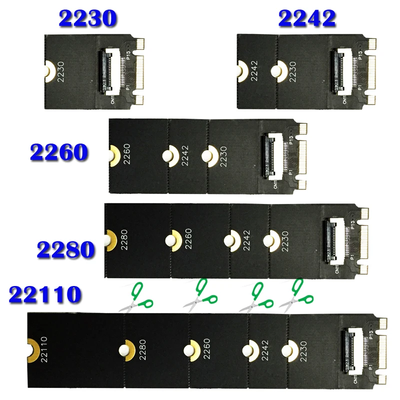 MSATA SSD к M.2 NGFF B Ключ адаптер конвертер карты наборы с FFC кабель металлический