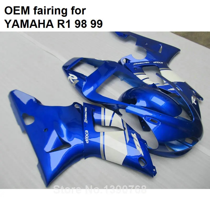 MOTOMARTS Обтекатели для YAMAHA литья под давлением YZF R1 1998 1999 металлик синий белый набор