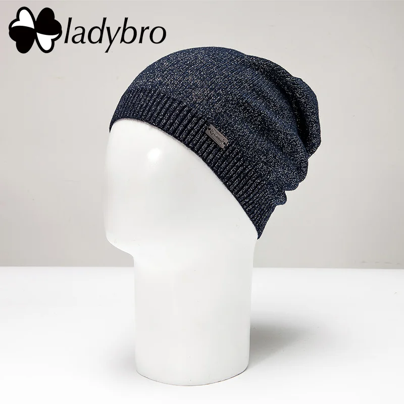 005 Ladybro женская шапка осень зима шерстяная шапка женские шапочки Skullies женская теплая вязаная шапка капот Femme Gorros Mujer Invierno - Цвет: 005