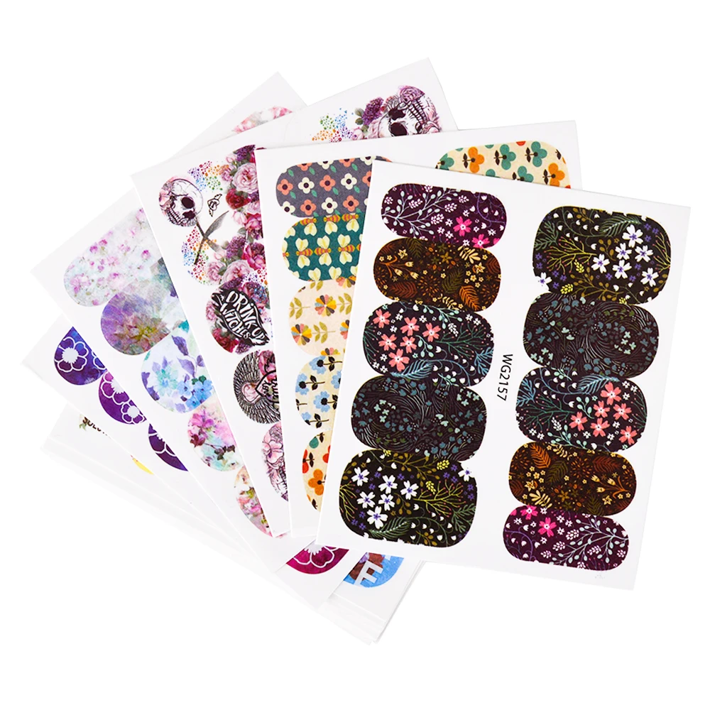 25 шт. зимние разноцветные цветы|flower nail stickers|nail stickerstickers water |