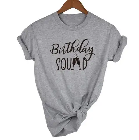 Футболка с надписью «queen Birthday Squad», стильная футболка с надписью «queen Birthday», подарок для девочек