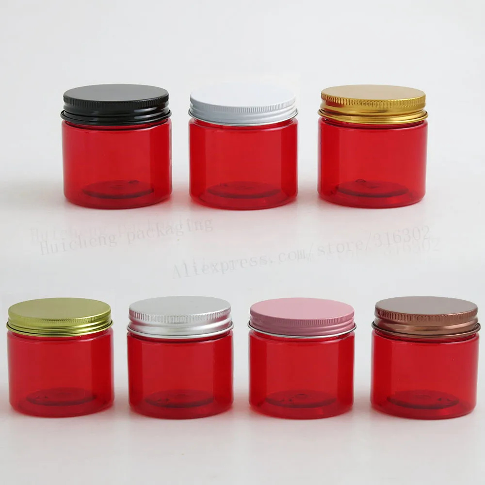 

24 x Travell 60g Red Pet Cream Cosmetic Containers Jar 60cc 2oz Empty Make up Cream Bottles