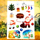 SHNAPIGN 10 стилей Рождественская вечеринка временное боди-арт, Белый Рождественский дизайн, флэш-стикер татуировки держать 3-5 дней Водонепроницаемый 21*15 см