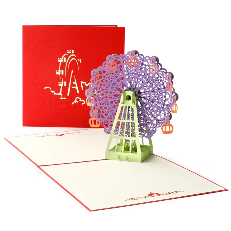 D Multi Style 3D Pop Up Card Christmas Birthday Wedding Greeting Card Anniversary Xmas - Цвет: D