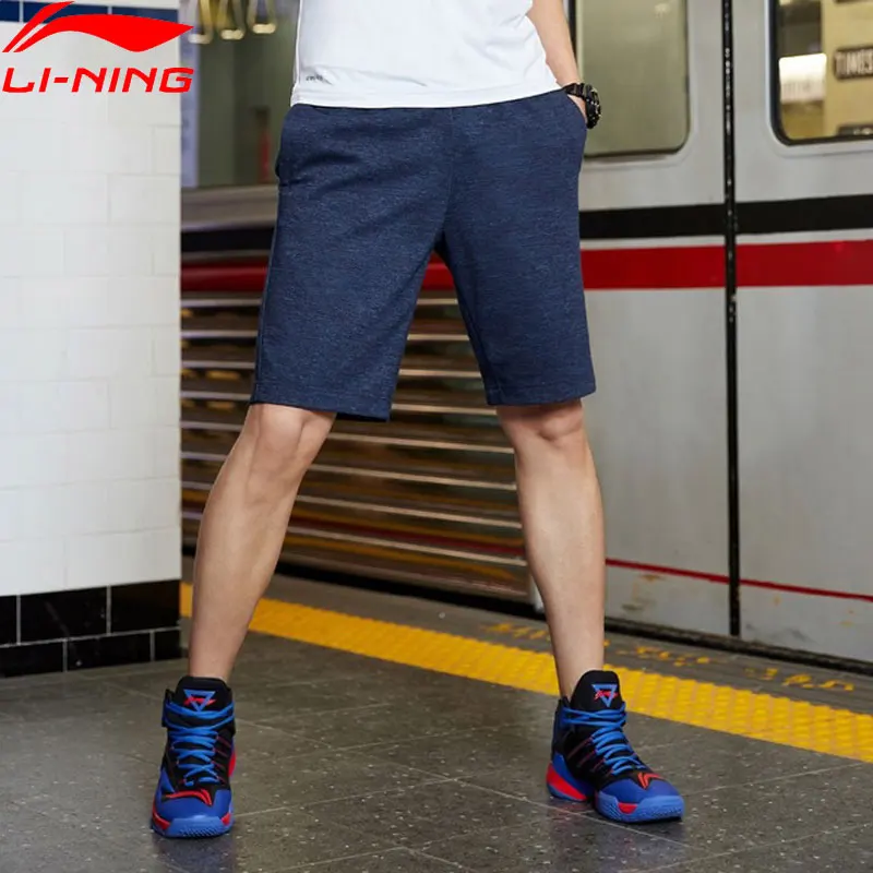 Li-Ning мужские спортивные шорты с дышащей подкладкой из 72% хлопка и 28% полиэстера AKSP129 MKD1625