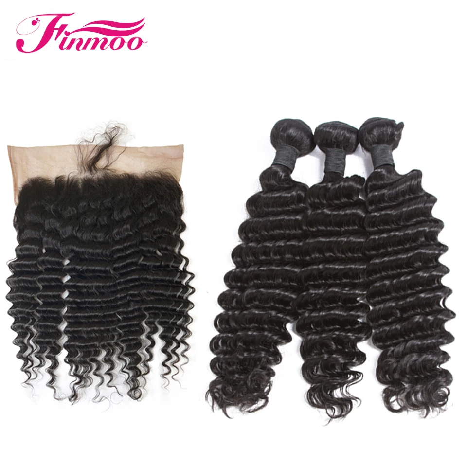 Индийские Remy волосы глубокая волна 13*6 человеческие пучки с фронтальной