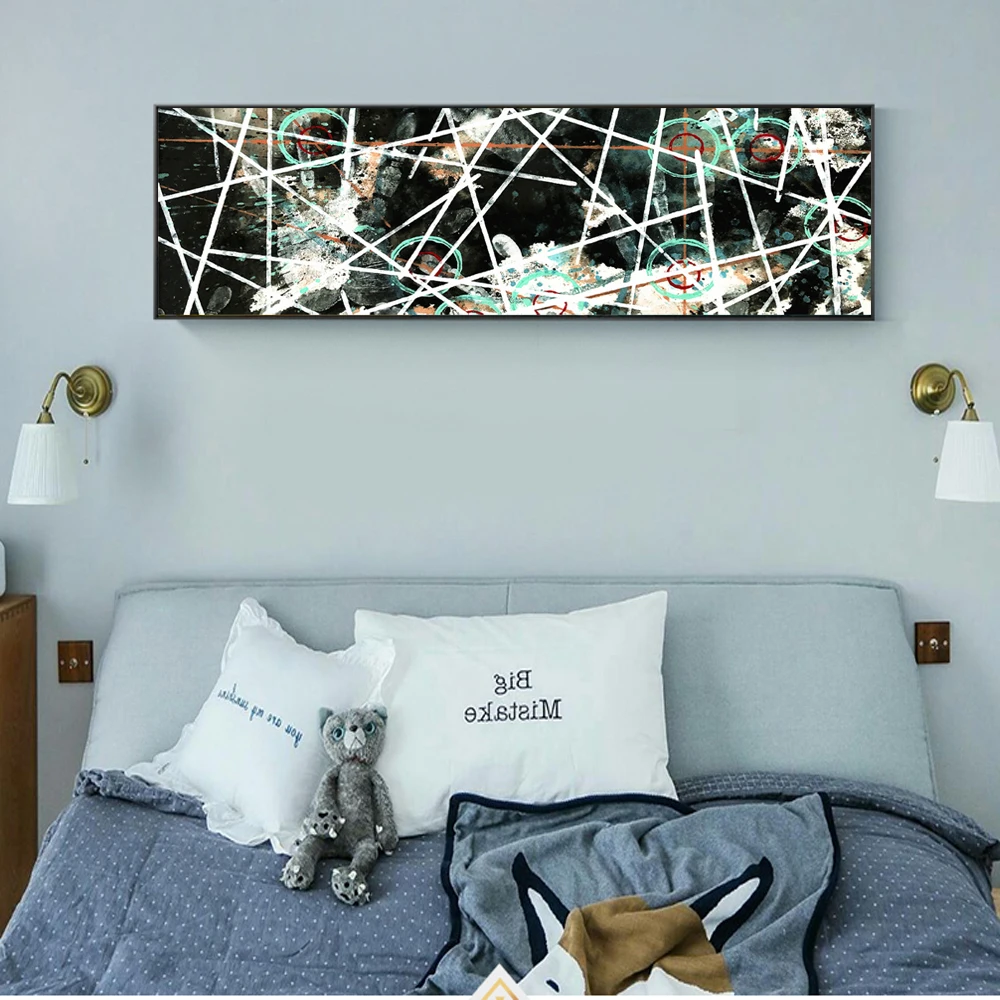 Абстрактные руки Печать на холсте Стена граффити искусство холст черно белая