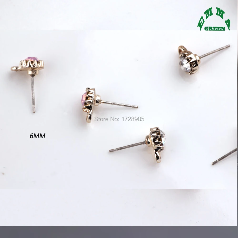 6 шт. серьги гвоздики с опалом мм|Ювелирная фурнитура и компоненты| |