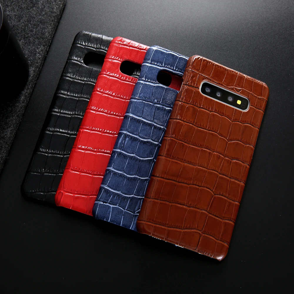 Для samsung Galaxy S10 Plus кожаный чехол класса люкс; обувь из натуральной кожи с узором «крокодиловая кожа» задняя крышка чехол для телефона чехол для Galaxy S10 Funda
