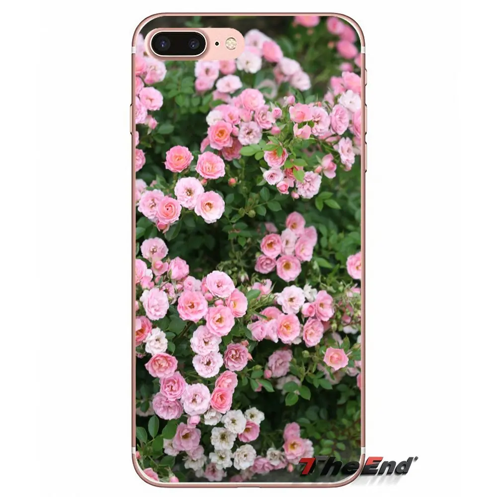Розовые розы цветы Мягкий чехол для iPhone X 4 4S 5 5S 5C SE 6 S 7 8 плюс samsung Galaxy J1 J3 J5 J7 A3 A5 2016