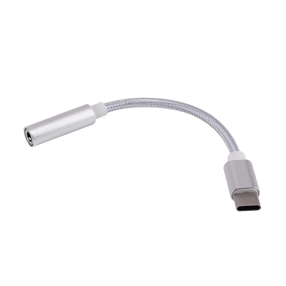 Серебристый Type-C до 3,5 мм кабель для наушников адаптер USB 3,1 type C USB-C штекер 3,5 AUX аудио разъем для смартфонов Xiaomi 6 Mi6 Letv - Цвет: Серебристый