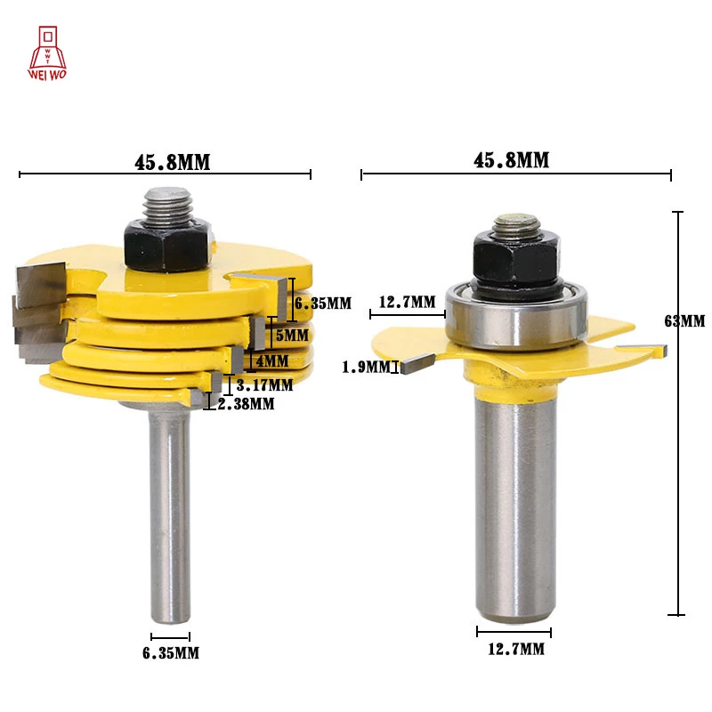 2PCS adjustable slot knife woodworking engraving machine bit router detachable blade milling cutter | Инструменты