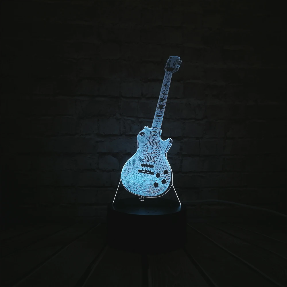 NEW ARRIVAL Music Cool Guitar Bass 3D LED LAMP NIGHT LIGHT for Musicians Home Table Decoration Birthday Christmas Present Gift | Лампы и