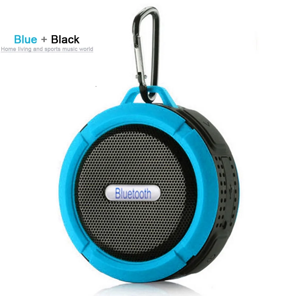 Blue Наружная звуковая коробка Беспроводная мини Bluetooth Колонка портативный сабвуфер Bluetooth объемная звуковая система водонепроницаемый душевой динамик - Цвет: Blue