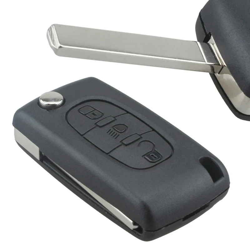 

Black 3 Buttons Entry Replacement Key Remote Fob Shell Case Suitable for CITROEN Peugeot C2 C3 C4 C5 C6 C8 SG