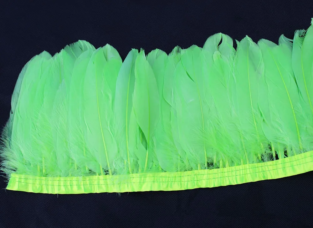 fruit-green Гусиное перо 15-20 см/от 6 до 8 дюймов в ширину 16 цветов 2 метра/6,5 дюймов длинные натуральные тонкие перья больше цветов производительность cos - Цвет: fruit-green
