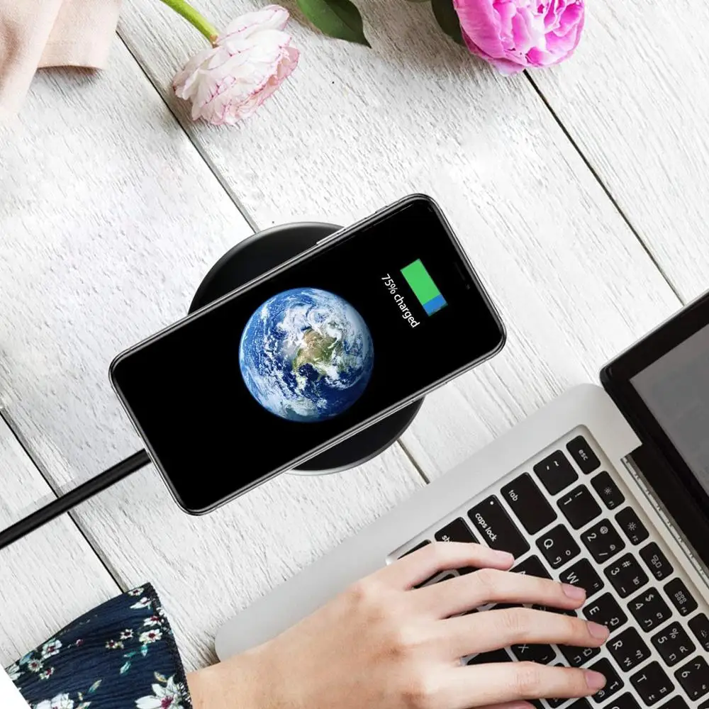 

NTONPOWER Qi Wireless Charger for iPhone X Xs MAX XR 8 plus Fast Charging for Samsung S8 S9 Plus Note 9 8 USB Phone Charger Pad