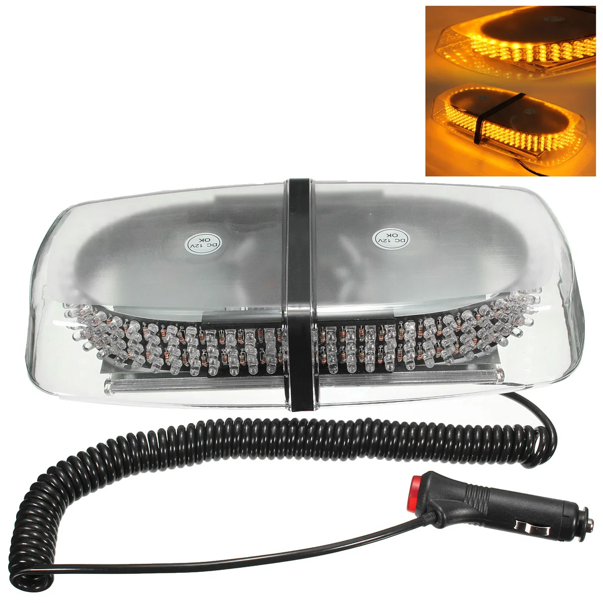12V 240LED Магнитный аварийный сигнал стробоскоп светильник маячок 20 Вт (янтарный или