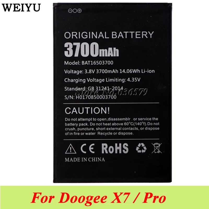 Аккумулятор Для Doogee X7 Pro для аккумулятора Bateria Batterij аккумулятор 3700 мАч | Мобильные
