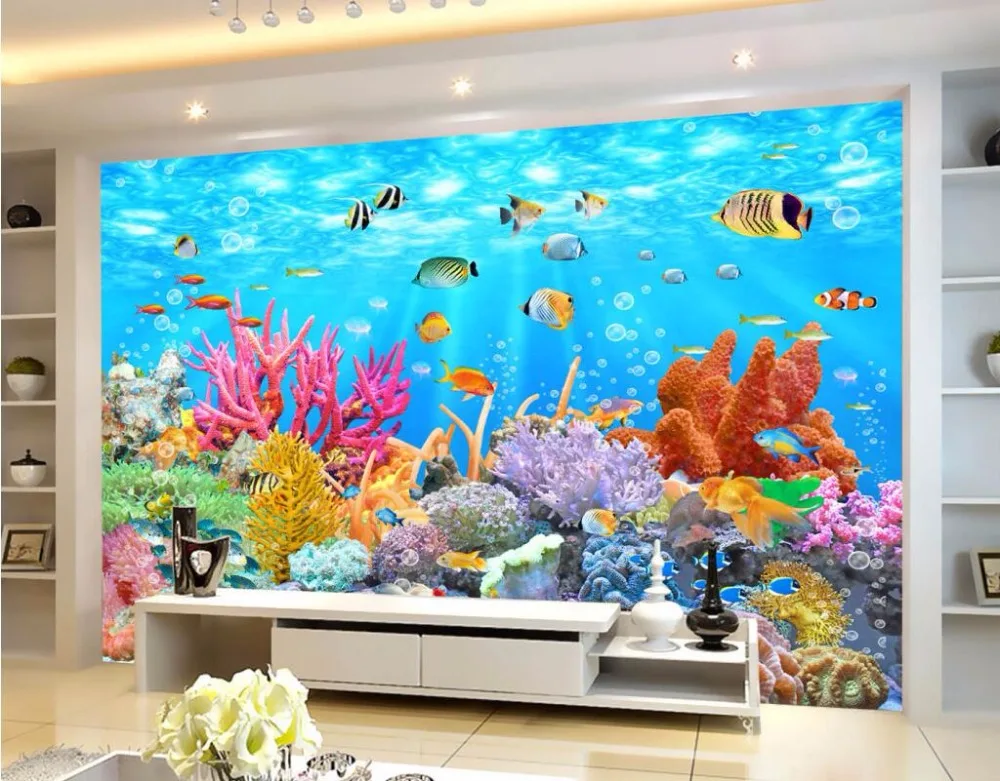 Фотообои на заказ 3d картина стену Коралловый морской мир декор гостиной живопись