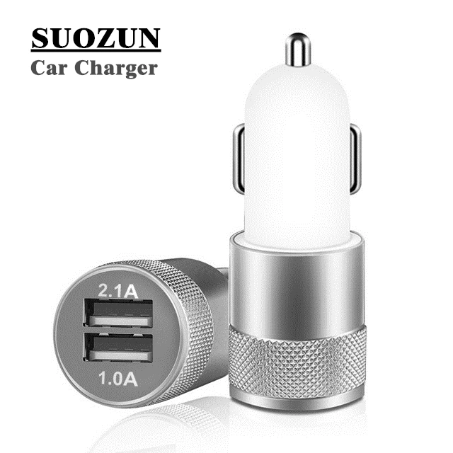 Автомобильное зарядное устройство SUOZUN с двумя USB-портами для Iphone X 8 7 Plus